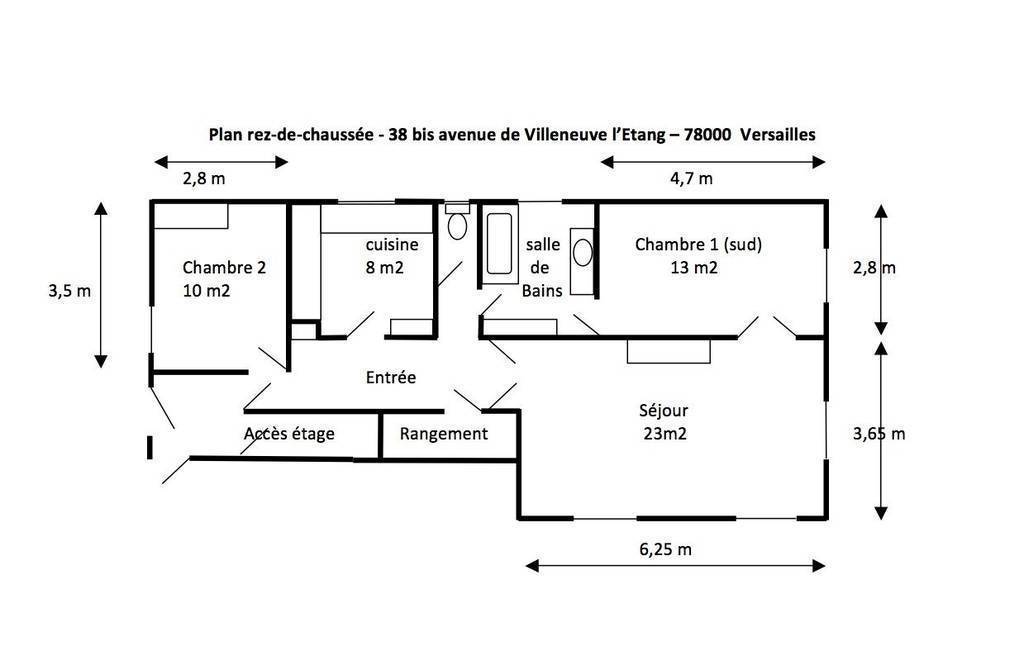 Location Versailles (78000) 74&nbsp;m²