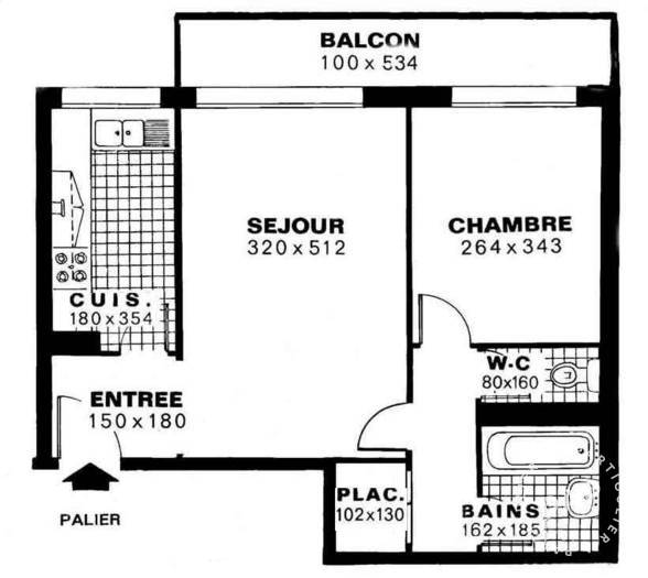 Location appartement 2 pièces Paris 13e