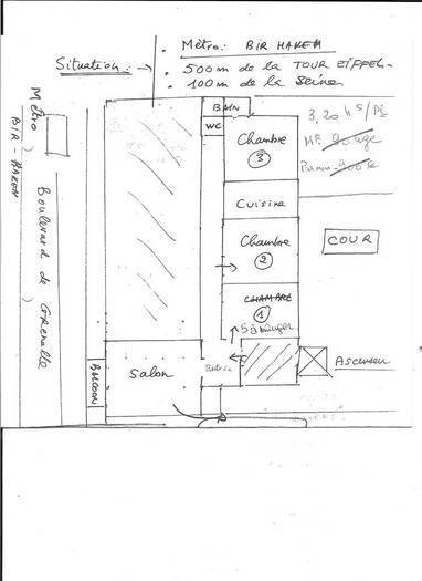 Vente appartement 4 pièces Paris 15e