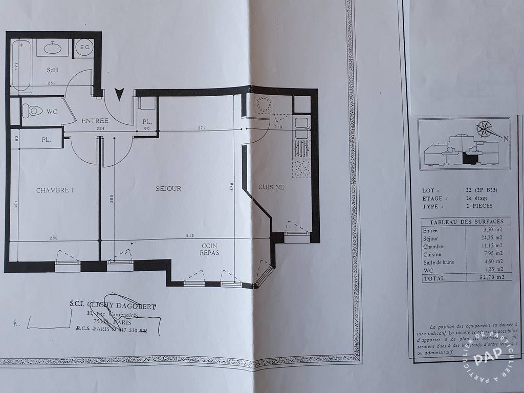 Vente appartement 2 pièces Clichy (92110)