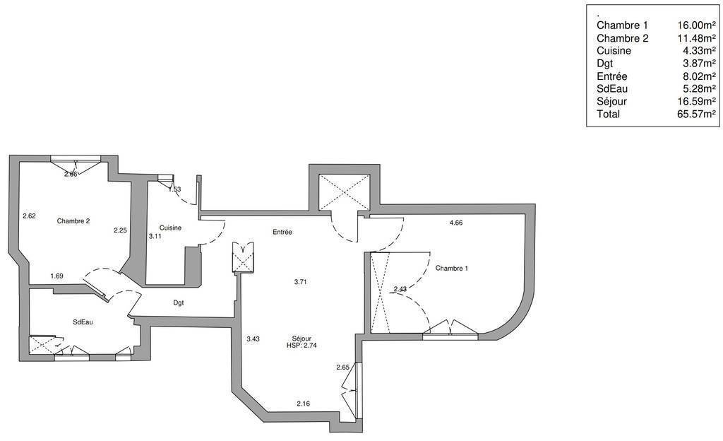 Vente appartement 3 pièces Paris 16e