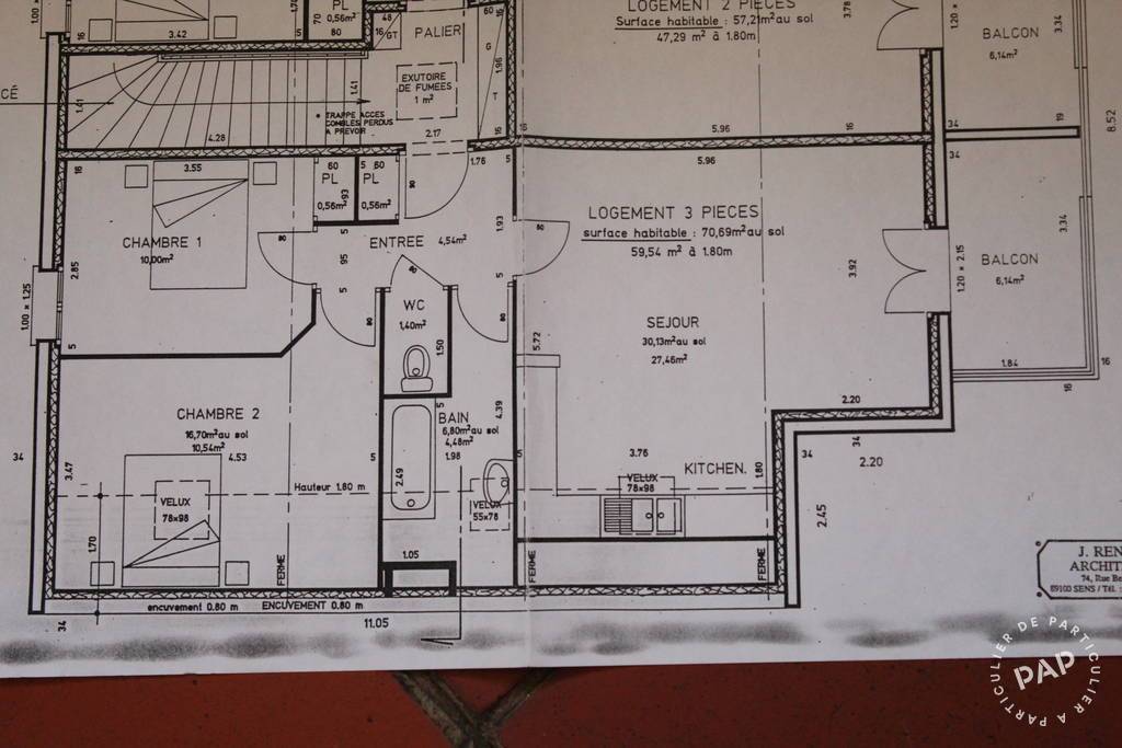 Vente Appartement Pont-Sur-Yonne (89140) 57 m² 96.000 €