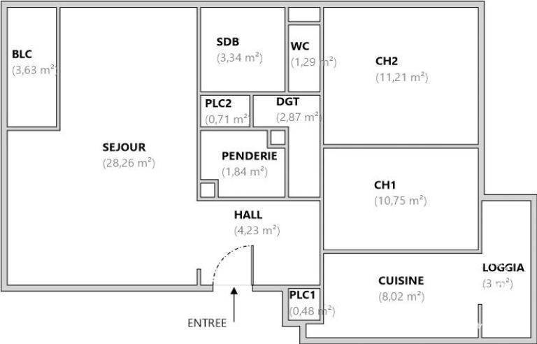 Appartement 135.000&nbsp;&euro; 72&nbsp;m² Marseille 13E (13013)