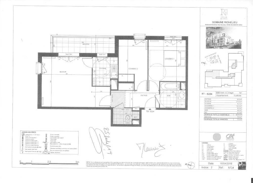 Vente Appartement Rueil-Malmaison (92500) 62 m² 475.000 €