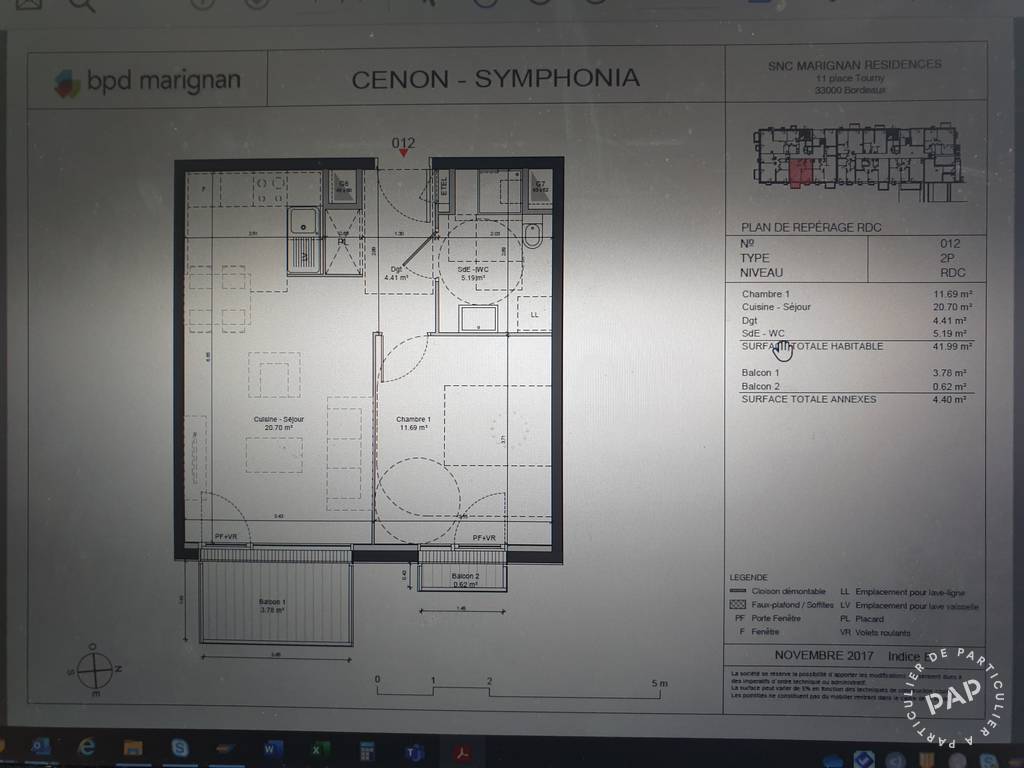 Vente appartement 2 pièces Cenon (33150)