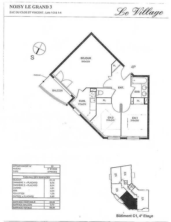 Vente appartement 3 pièces Noisy-le-Grand (93160)
