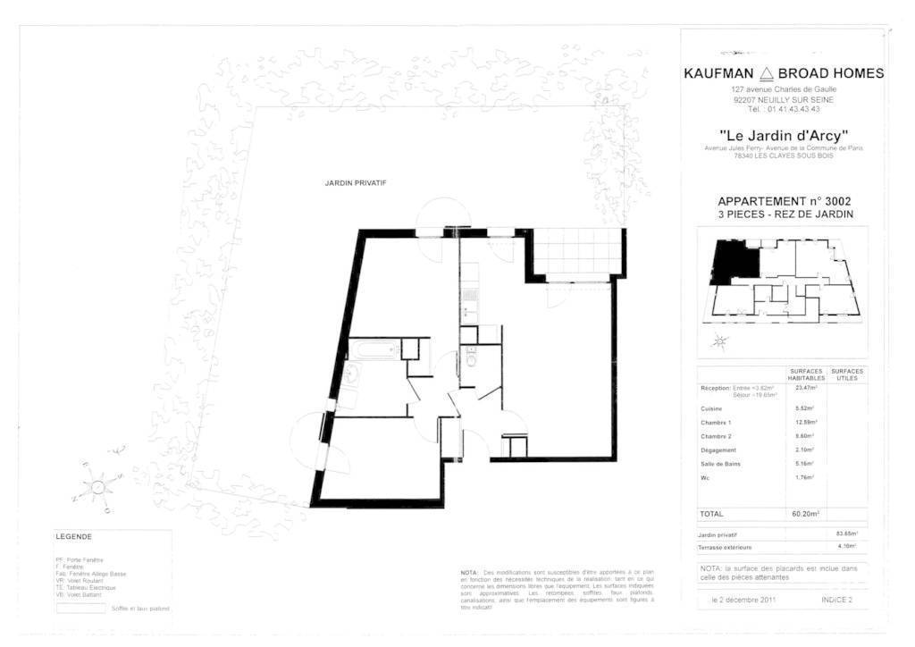 Location Appartement Les Clayes-Sous-Bois (78340) 60&nbsp;m² 1.190&nbsp;&euro;