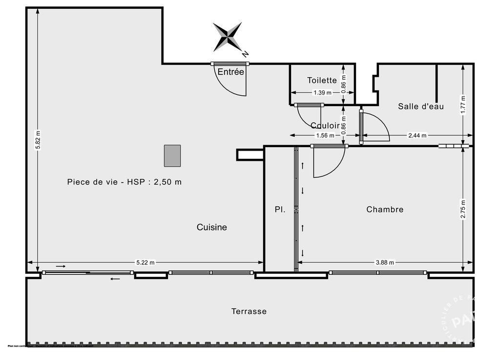 Vente Appartement + Terrasse De 20M² À Paris 47&nbsp;m² 730.000&nbsp;&euro;