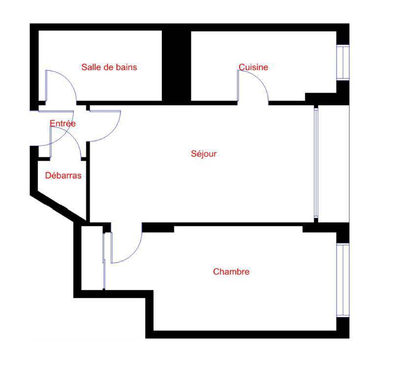Appartement 2 pièce(s) 41 m²à vendre Clichy