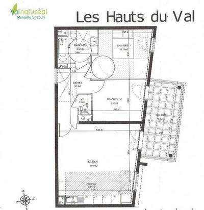 Vente appartement 3 pièces 59 m² Marseille 15E (13015) - 120.000 €