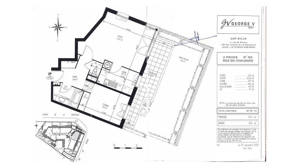 Immobilier Le Plessis-Robinson 309.000&nbsp;&euro; 52&nbsp;m²