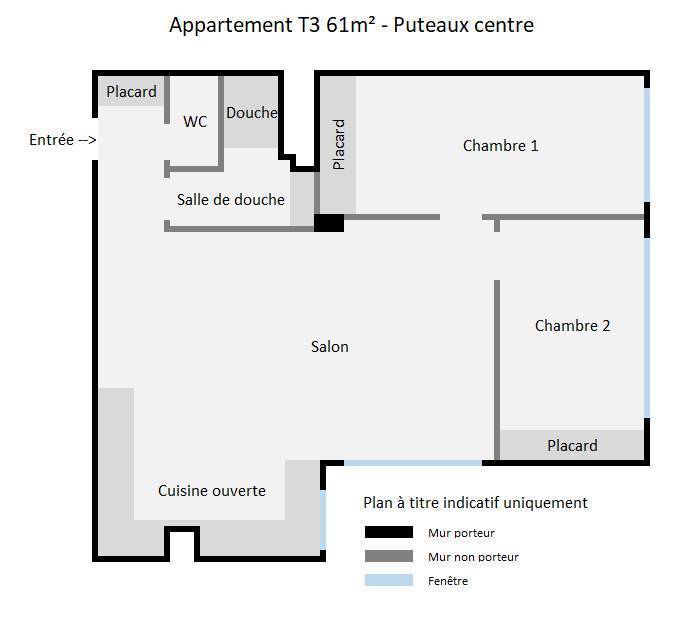 Vente Appartement 61&nbsp;m²