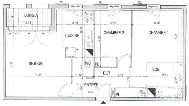 Vente Appartement Chartres-De-Bretagne (35131) 60&nbsp;m² 249.000&nbsp;&euro;