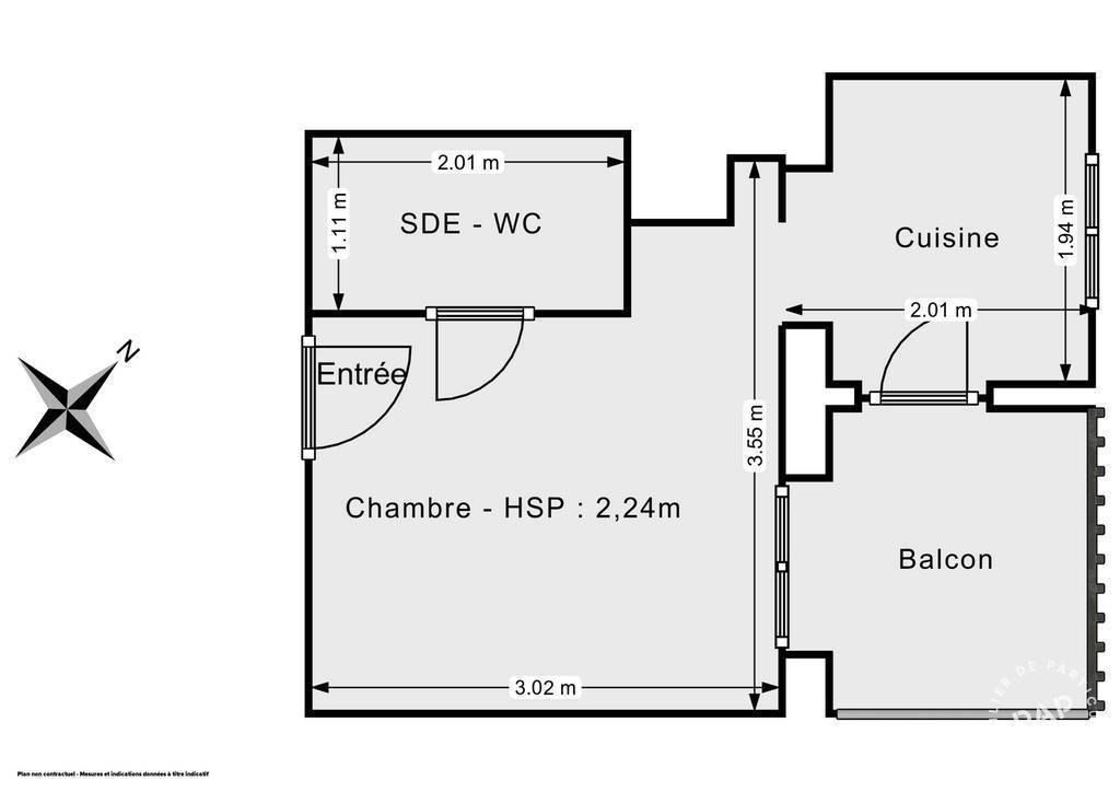 Appartement 190.000&nbsp;&euro; 14&nbsp;m² Paris 9E (75009)