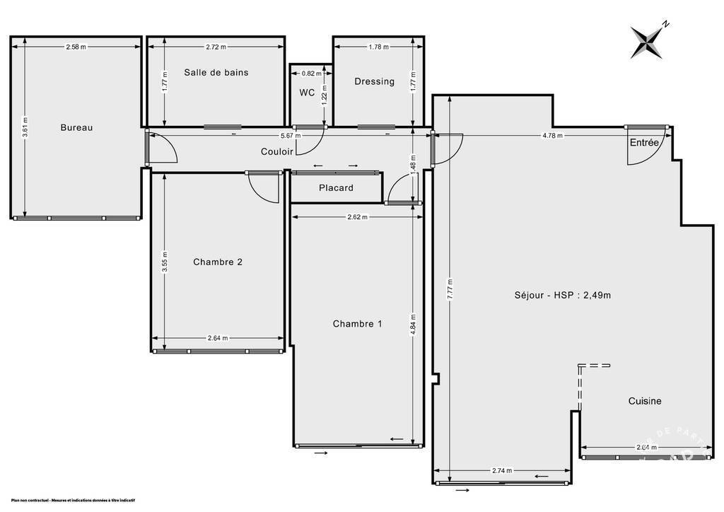 Vente Appartement Levallois-Perret (92300) 83&nbsp;m² 665.000&nbsp;&euro;
