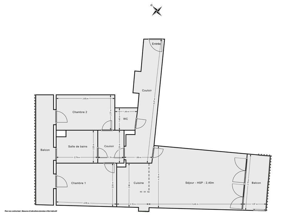Vente Appartement + 2 Balcons 77&nbsp;m² 310.000&nbsp;&euro;